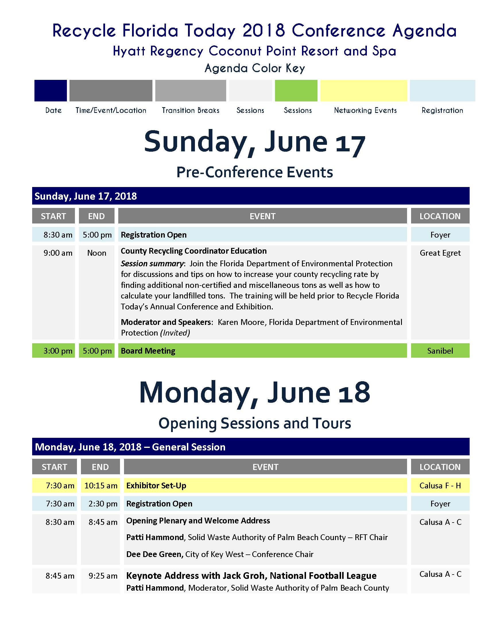 Agenda 2018 Annual Conference And Exhibition Recycle Florida Today