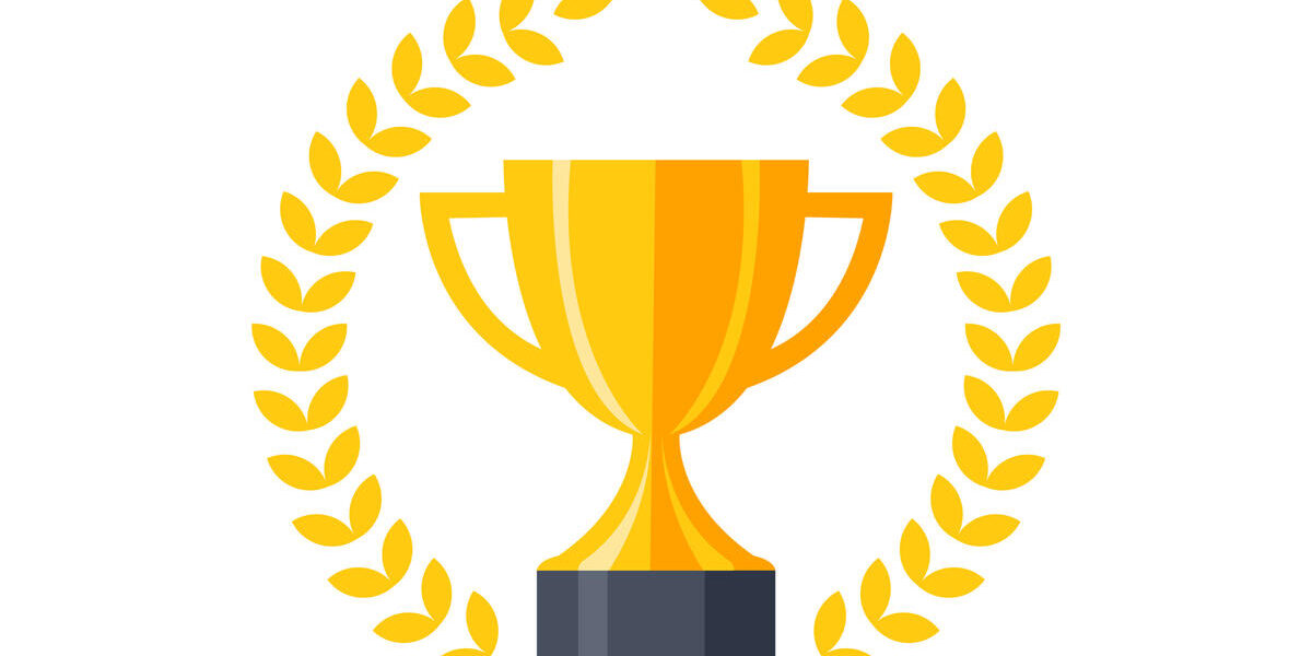 Vector flat golden trophy